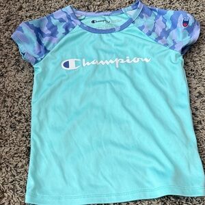 Champion Aqua and Blue Kids Short Sleeve Tee